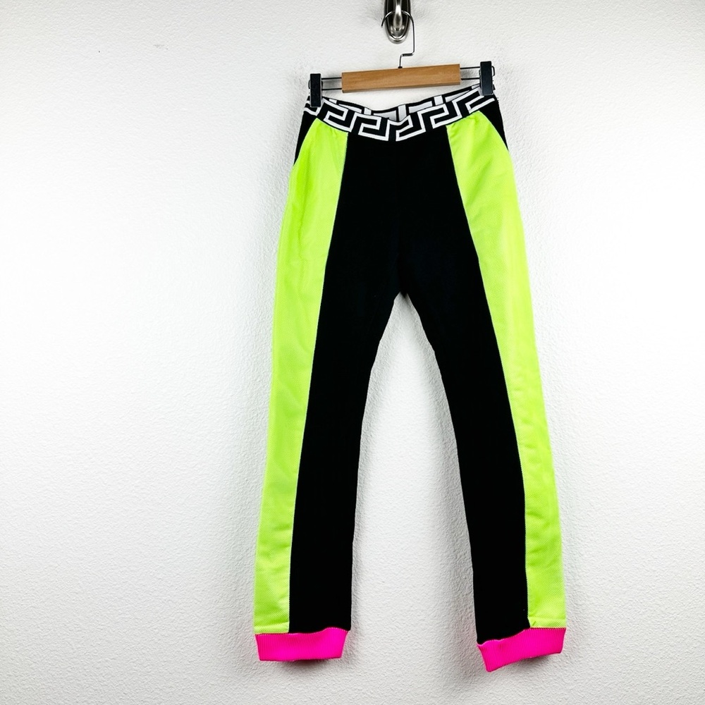 Young Versace Neon Color Block Joggers Size Medium Designer